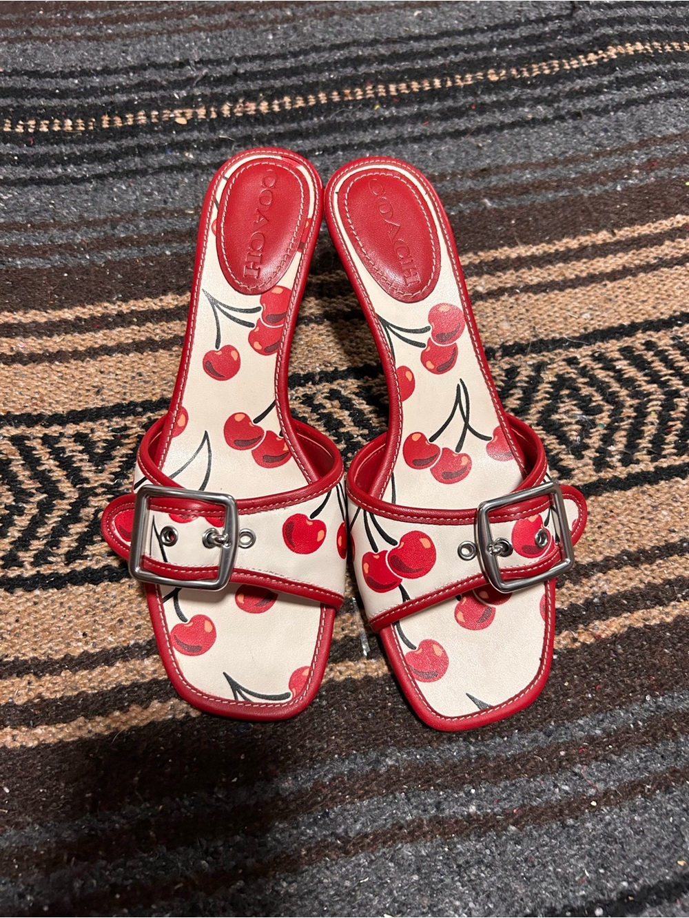 Coach Red Cherry-Print Heels